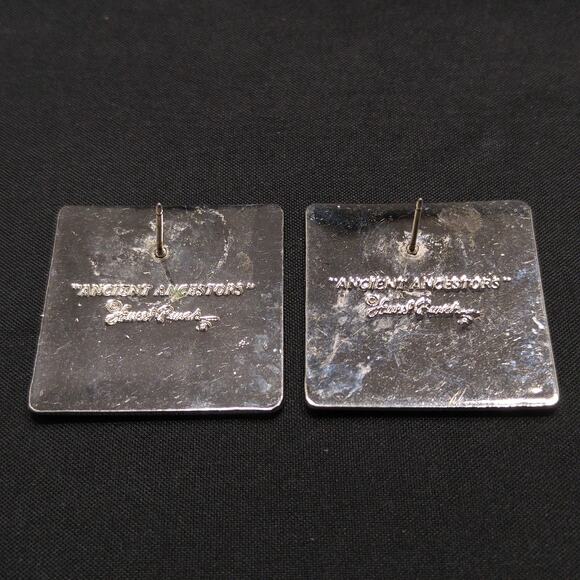 Laurel Burch Ancient Ancestors Earrings Art of Human Being Enamel 1980s - Picture 9 of 10